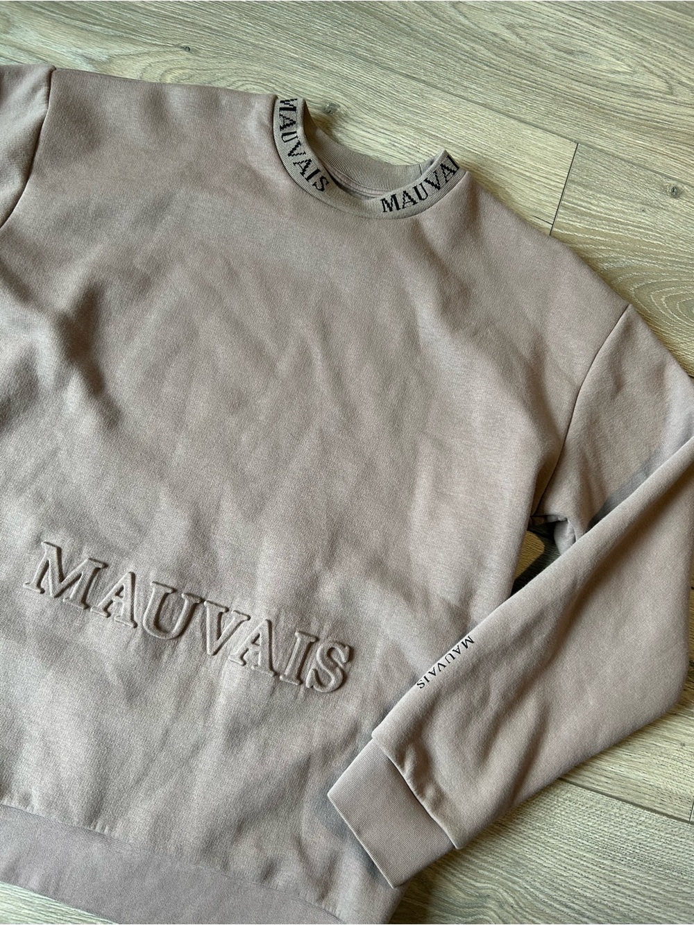 Mauvais Brand Embossed Mauve Sweatshirt Size Large